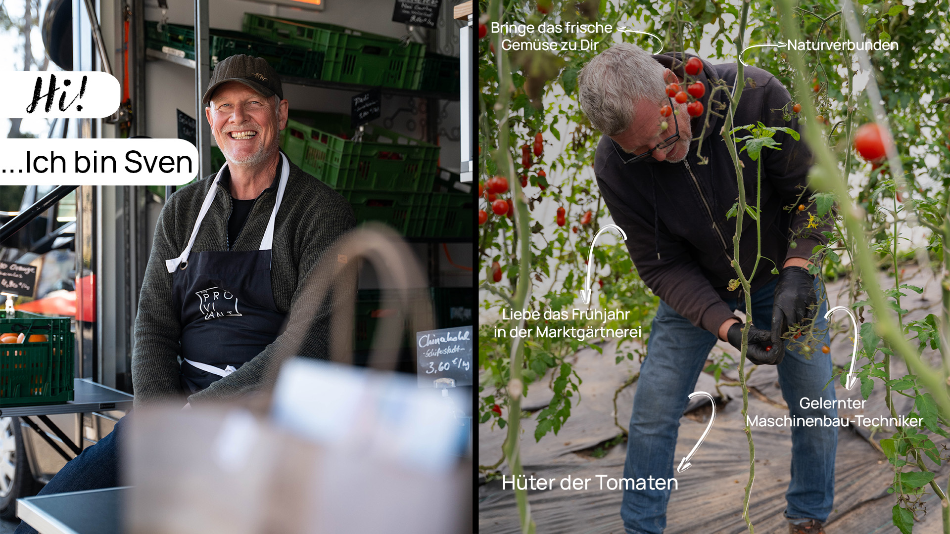 Sven von MyProviant in der Marktgärtnerei mit Fokus auf Market Gardening, frisches Gemüse und regionale Versorgung.